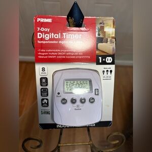 NIB PRIME 7-Day Digital Timer  Indoor Light Timer, Sealed
